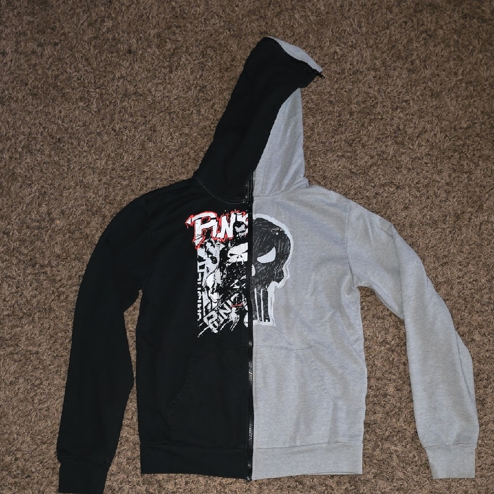 Marvel Black and Gray Zip-Up Men's Sweater